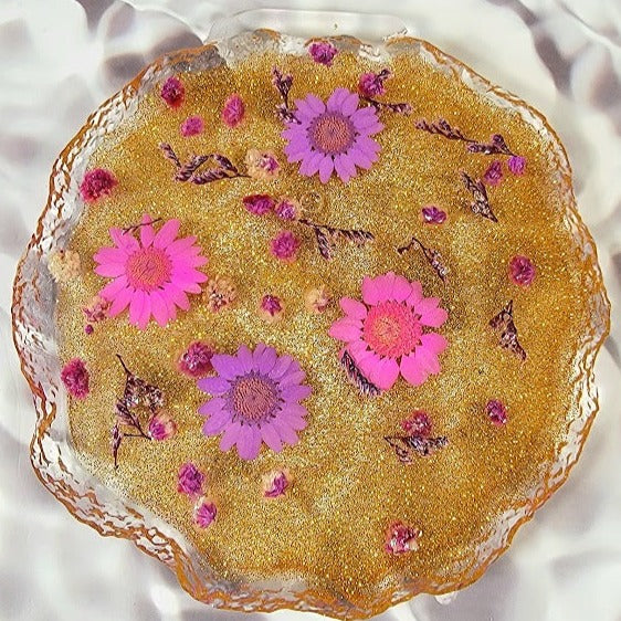 Ensemble de sous-verres en marguerite naturellement pressés avec support de rangement, protecteurs de boissons florales fantaisistes, idée cadeau unique faite à la main, décor de table élégant