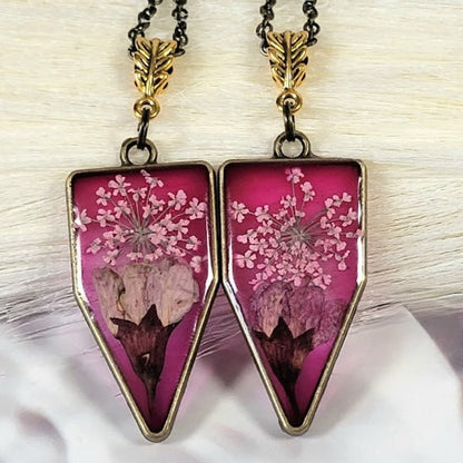 Elegantly Crafted Blossom Necklace, Spring-Inspired Jewelry, Pink Petal Bud Pendant