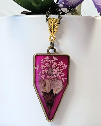 Elegantly Crafted Blossom Necklace, Spring-Inspired Jewelry, Pink Petal Bud Pendant