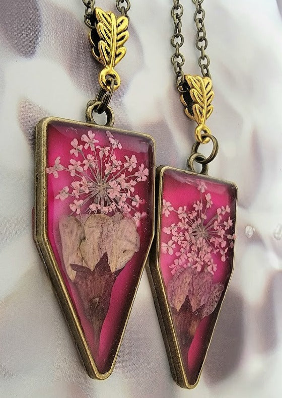 Elegantly Crafted Blossom Necklace, Spring-Inspired Jewelry, Pink Petal Bud Pendant