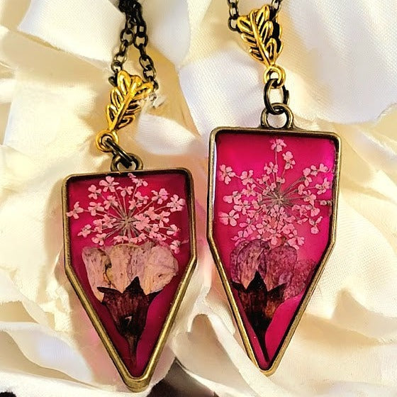 Elegantly Crafted Blossom Necklace, Spring-Inspired Jewelry, Pink Petal Bud Pendant