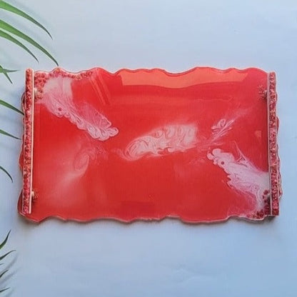 Passionate Pink Decorative Tray, Vibrant Vanity Dresser Organizer, Perfume Display Tray, Bathroom Decor