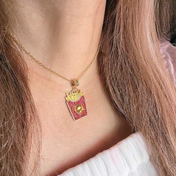 French Fries Food Necklace