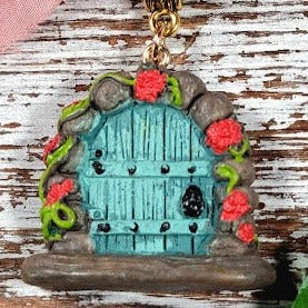 Magical Forest Fairy Door Necklace, Enchanting Woodland Realm Pendant, Fantasy-Inspired Charm, Secret Garden Keepsake