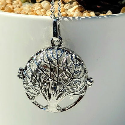 Filigree Tree of Life Locket Necklace, Symbolic Charm, Elegant Accessory