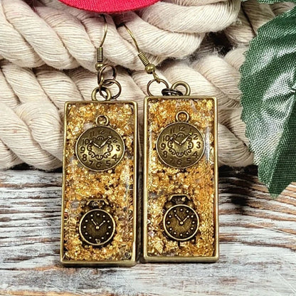 Bold & Edgy Steampunk Earrings, Cosplay and Costume Party Accessory, Machine Aesthetic Dangle