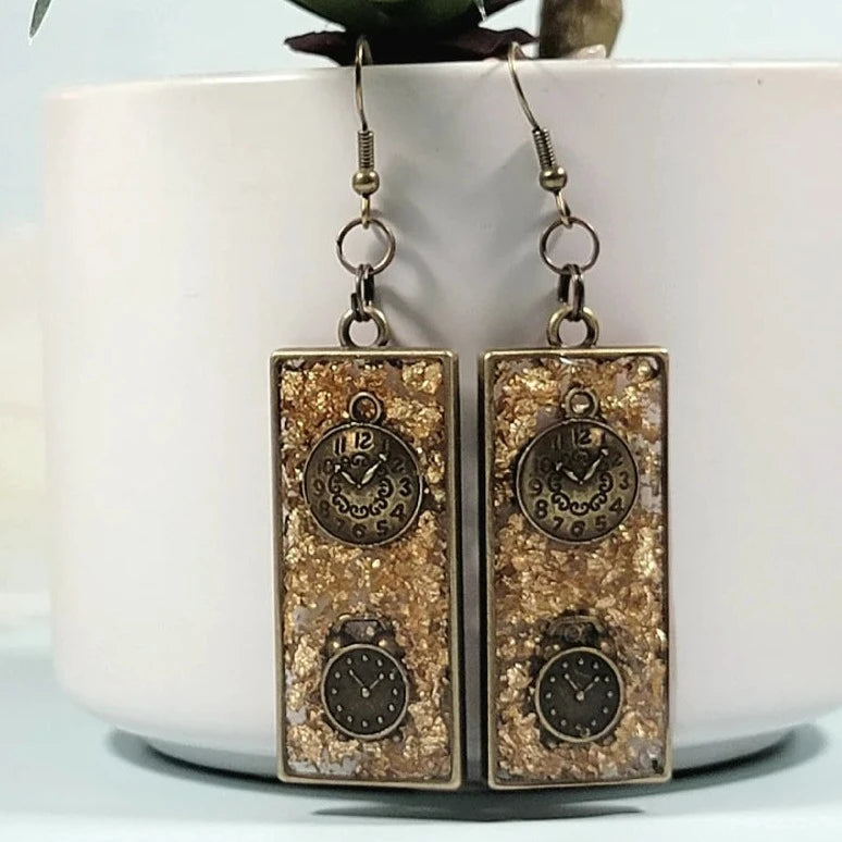 Bold & Edgy Steampunk Earrings, Cosplay and Costume Party Accessory, Machine Aesthetic Dangle