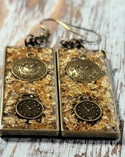 Bold & Edgy Steampunk Earrings, Cosplay and Costume Party Accessory, Machine Aesthetic Dangle