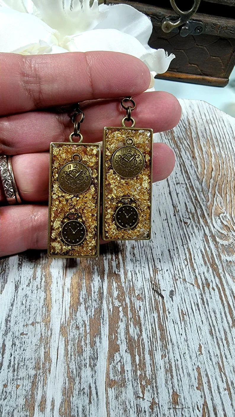 Bold & Edgy Steampunk Earrings, Cosplay and Costume Party Accessory, Machine Aesthetic Dangle