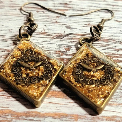 Cosplay Steampunk Dangle Earrings, Clock Parts Jewelry