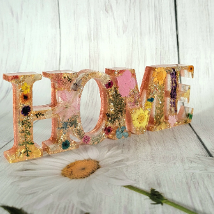 Dried Flowers Home Sign, Real Pressed Greenery, Indoor Patio Decoration, Bright Entryway Furnishing