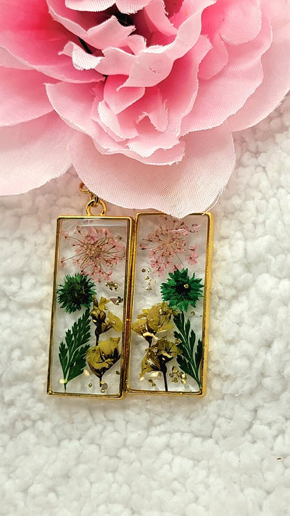 Everlasting Fall Flower Earrings, Handcrafted Autumn Botanical Dangles