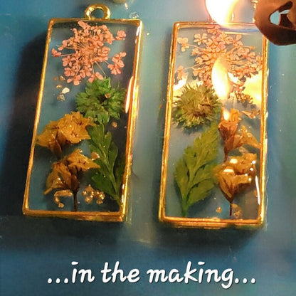 Everlasting Fall Flower Earrings, Handcrafted Autumn Botanical Dangles