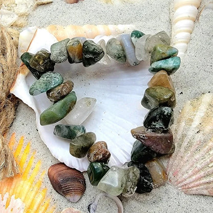 Pulsera de concha de río multicolor, accesorio con cuentas inspirado en la naturaleza, pulsera impermeable para amantes de la playa, pulsera artesanal en tonos tierra