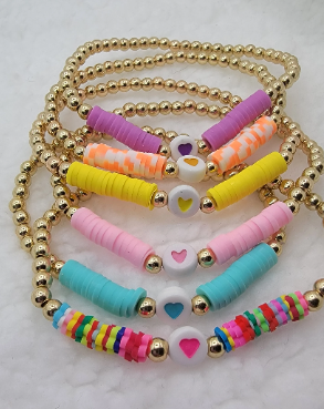 Colorful Kid's Heishi Bracelets