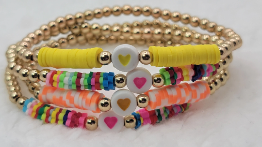 Colorful Kid's Heishi Bracelets