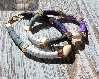 Conjunto de pulseras Heishi minimalista, joyería de pareja ligera, joyería a juego unisex, accesorios boho, regalo para ella y él, joyería de pareja