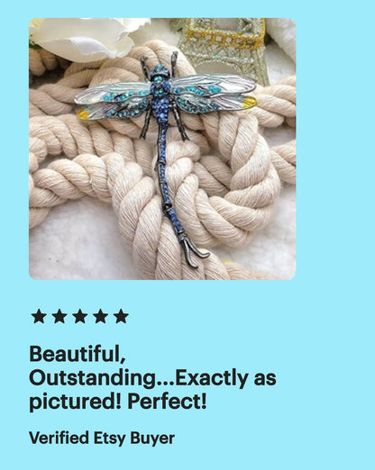 Jeweled Dragonfly Rhinestone Brooch / Necklace, Dual Use Jewelry, Nature Inspired Pendant, Unique Statement Accessory