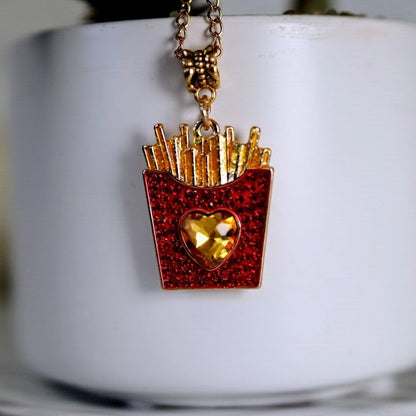 French Fries Food Necklace