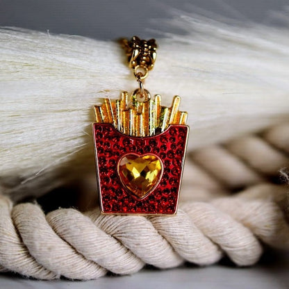 French Fries Food Necklace