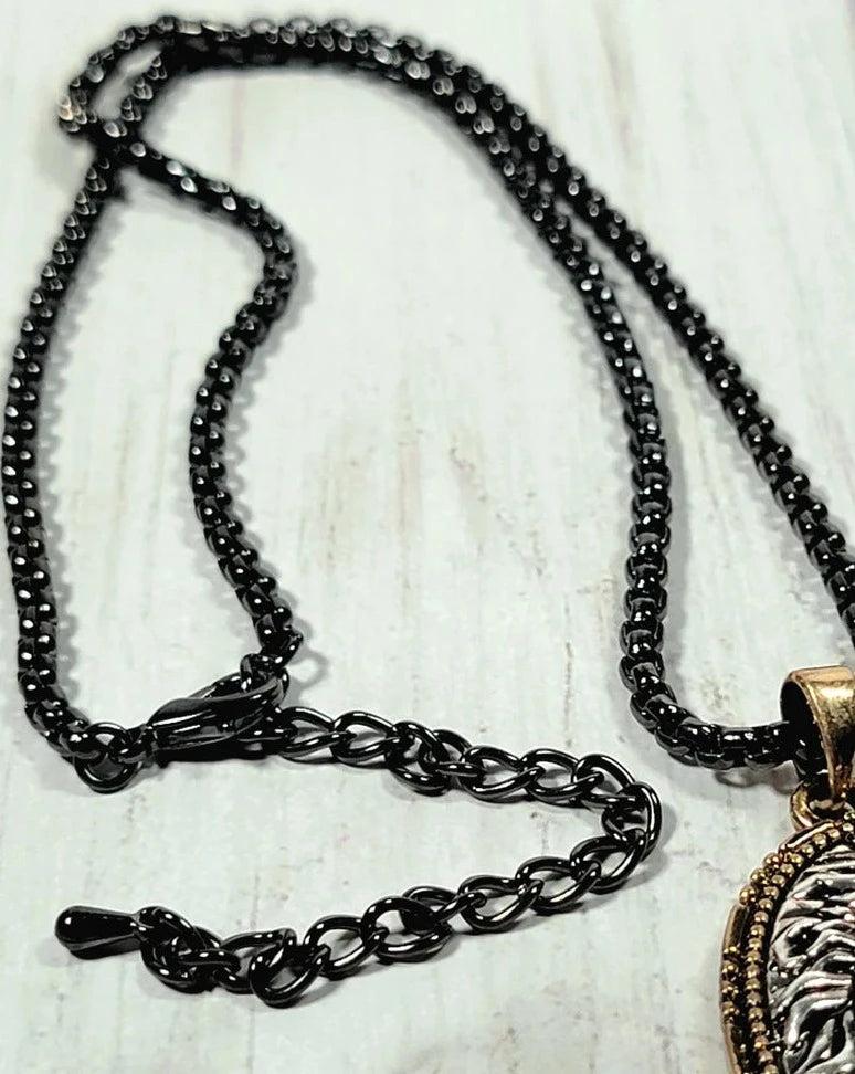 Collier tête de lion, mode masculine, bijoux symboliques, cadeau mémorable fait à la main, collier en hématite plaquée, cadeau de la fête des pères, force