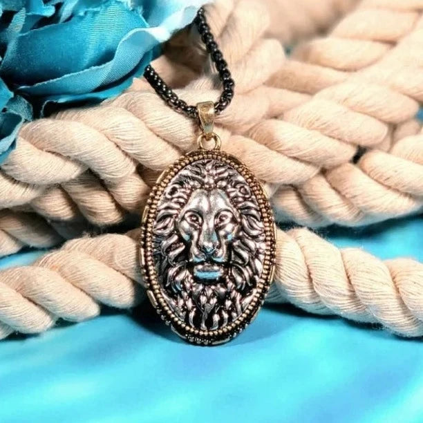 Collier tête de lion, mode masculine, bijoux symboliques, cadeau mémorable fait à la main, collier en hématite plaquée, cadeau de la fête des pères, force