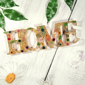 Pink Flowers Home Sign, Naturally Pressed Foliage Entry Sign, Nature-Inspired Home Accessory