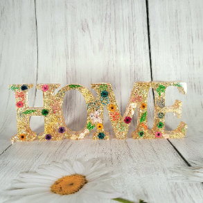 Pink Flowers Home Sign, Naturally Pressed Foliage Entry Sign, Nature-Inspired Home Accessory