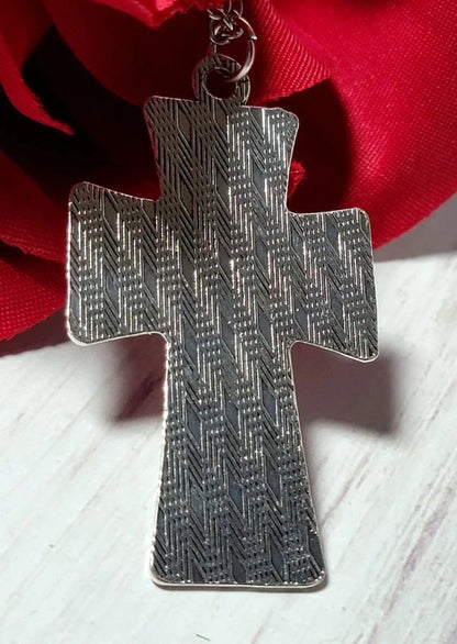 Collar crucifijo de oración de serenidad, joyería para la reflexión diaria, colgante de testamento atemporal, colgante de símbolo cristiano, religioso inspirador