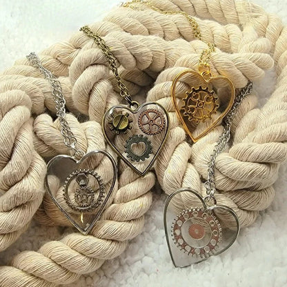 Romantic Steampunk Heart Necklace, Timeless Victorian Pendant, Modern Fusion Accessory