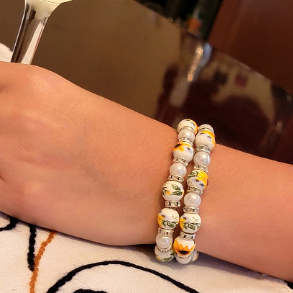 Bright Sunflower Porcelain Flower Bracelet