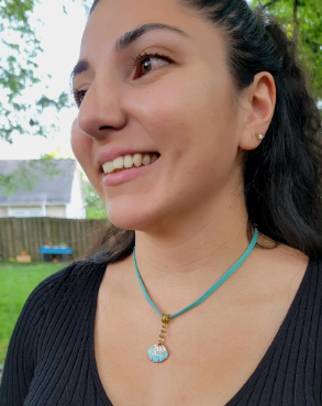 Clamshell & Pearl Choker, Beach-Inspired Jewelry with Starfish, Turquoise Deer Skin Lace Necklace, Elegant Sea-Themed Accessory