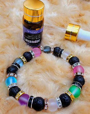 Bracelet d’aromathérapie Lava Rock, accessoire embelli de pierre de lune apaisante, bijoux diffusant d’huile essentielle, cadeau thérapeutique fabriqué à la main