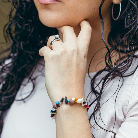 Bracelet en pierre de puce de cristal, bijoux de méditation, accessoire de bien-être spirituel, bijoux de yoga, design Boho, guérison holistique, équilibre énergétique