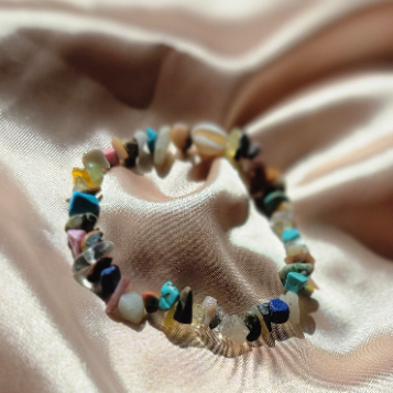 Crystal Chip Stone Bracelet, Meditation Jewelry