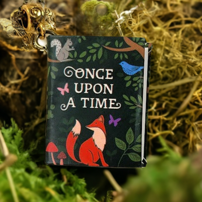 Classical Fairy Tale Book Pendant, Whimsical Forest Friends Necklace, Charming Mother-Daughter Fairytale Jewelry, Unique Gift for Story Lovers