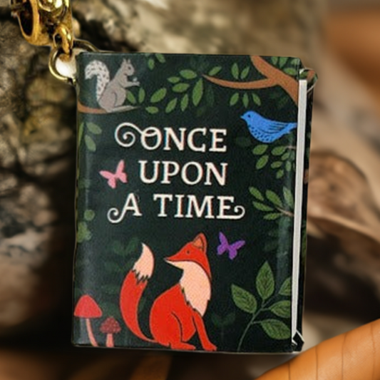 Classical Fairy Tale Book Pendant, Whimsical Forest Friends Necklace, Charming Mother-Daughter Fairytale Jewelry, Unique Gift for Story Lovers