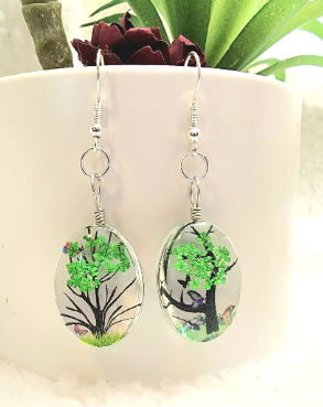 Joyería de aliento de bebé verde vibrante, accesorio fresco de primavera, motivos de mariposa únicos, regalo para entusiastas de la naturaleza, motivo de verano verde