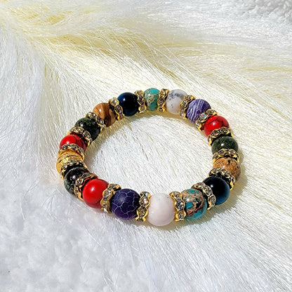 Beaded Gemstone Bracelet, Tiger Eye Natural Stone