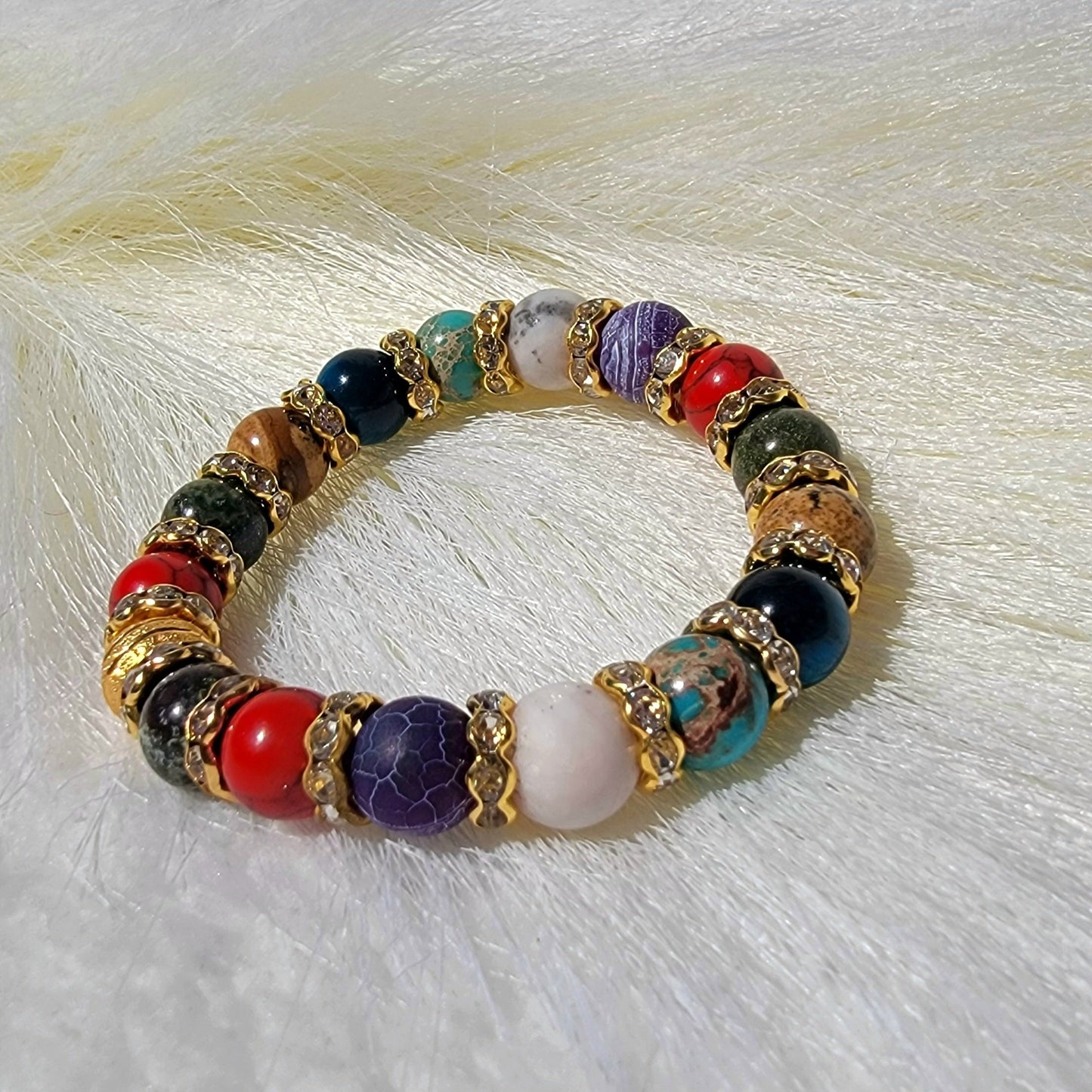 Beaded Gemstone Bracelet, Tiger Eye Natural Stone