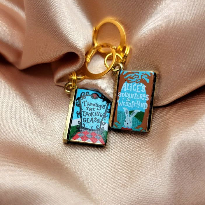 Alice in Wonderland Book Mismatched Earring, Whimsical Jewelry for Kids