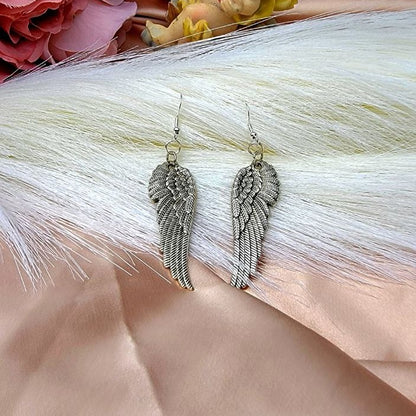 Trendy Angelic Wing Earrings, Vintage-Inspired Dangle, Lightweight Inspirational Jewelry, Spiritual Fashion, Divine Guardian Angel Charm