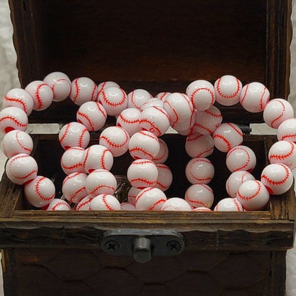 Pulsera elástica con cuentas de béisbol, accesorio para mamá deportiva, regalos atléticos, joyas de espíritu de equipo, deportes juveniles, ropa diaria para niños hecha a mano