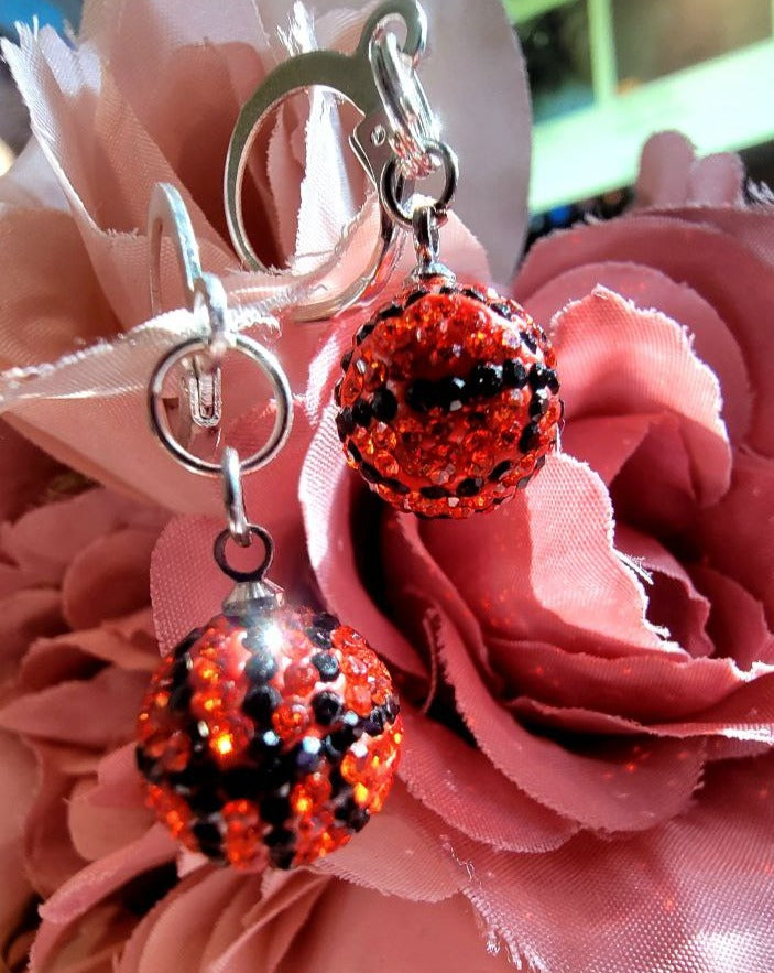 Fashionable Basketball Earrings, Sporty & Stylish Rhinestone Dangles, Sport Lover Jewelry