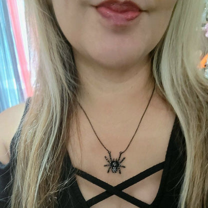 Collier d’araignée en strass Black Widow, Lady Vampire Choker, Bijoux macabres, Accessoire d’Halloween indispensable, Bijoux esthétiques sombres