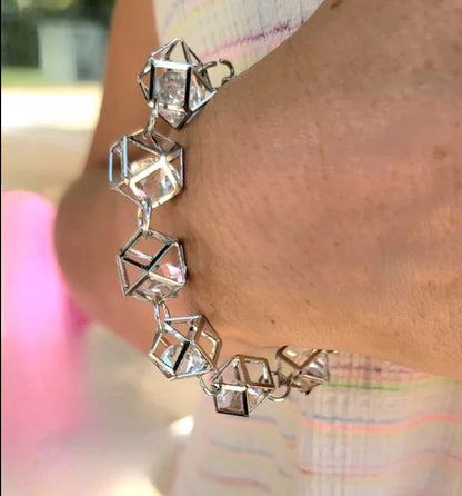 Contemporary Silver Geometric Bracelet