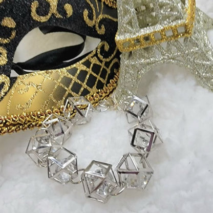 Contemporary Silver Geometric Bracelet