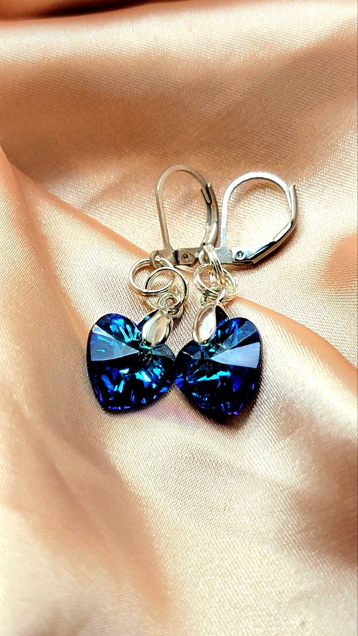 Pendiente azul en forma de corazón, abrazos adorables, joyería de moda delicada, regalo romántico, joyería minimalista elegante, brillo sofisticado