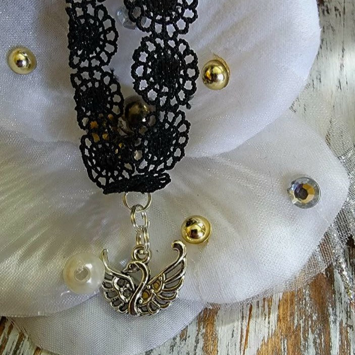 Gargantilla de cisne de encaje negro, cuello elegante, accesorio sexy para adolescentes, adorno de belleza atemporal, joyería de moda única, Boho Chic