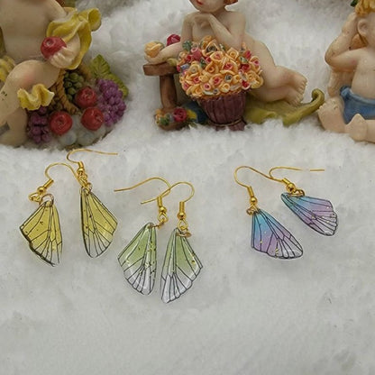 Translucent Half Butterfly Wing Earring, Ethereal Dangles, Whimsical Winged Jewelry for Nature Lovers, Vibrant & Elegant Pendant